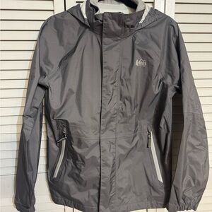 Kids Gray Packable Rain Jacket (Large 14-16)
